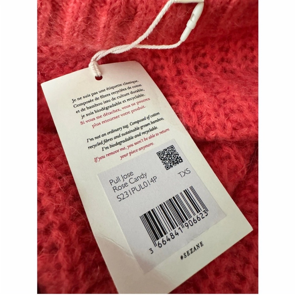 Sezane La Maille Pull Jose Sweater Rose Candy XS - Picture 5 of 8